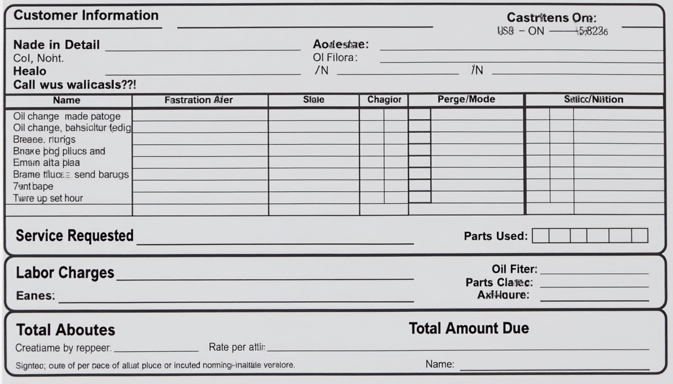 optimisez la gestion de votre atelier grâce à un ordre de réparation automobile vierge. facilitez le suivi des interventions et améliorez l’organisation de votre processus de travail.
